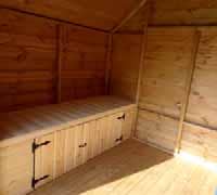Mini Barn - internal combined seat, bed and cupboard